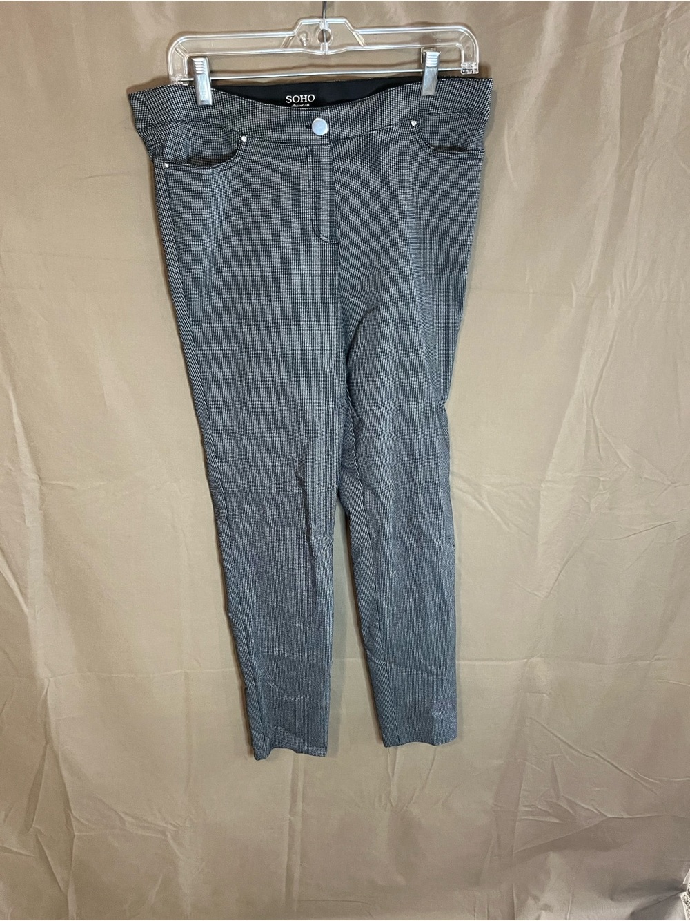 SOHO Charcoal Textured Slim Ankle Pants